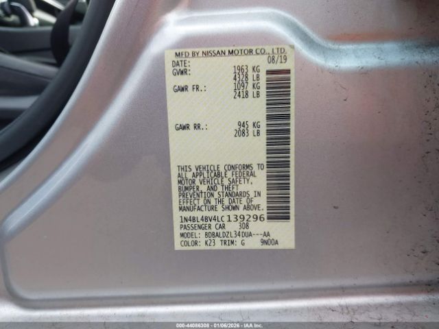 2020 NISSAN ALTIMA 1N4BL4BV4LC139296 Photo 8