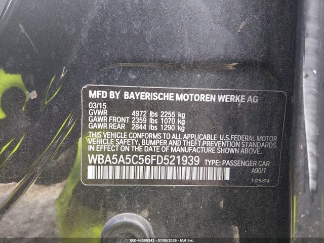 Продаж на аукціоні авто 2015 Bmw 528i, vin: WBA5A5C56FD521939, номер лоту: 44086343