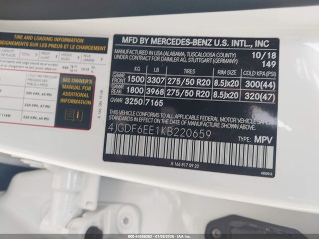 Mercedes-Benz Gls 450 4matic 2019 4JGDF6EE1KB220659 Image 9