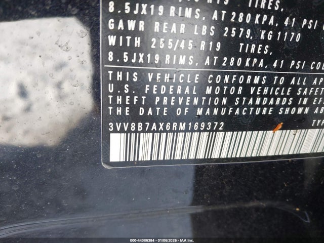 44086384 :رقم المزاد ، 3VV8B7AX6RM169372 vin ، 2024 Volkswagen Tiguan 2.0t Se R-line Black مزاد بيع