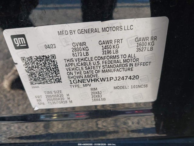1GNEVHKW1PJ247420 Chevrolet Traverse Awd Lt Leather