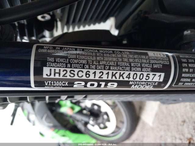 2019 HONDA VT1300 JH2SC6121KK400571 Photo 9