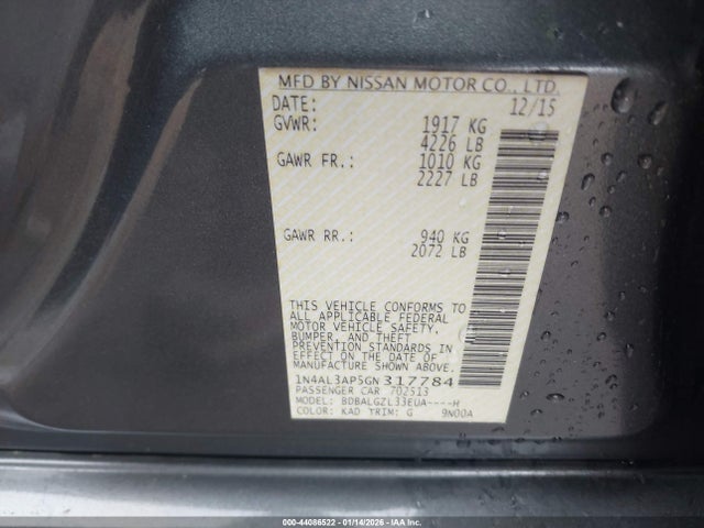 1N4AL3AP5GN317784 Nissan Altima 2.5 S