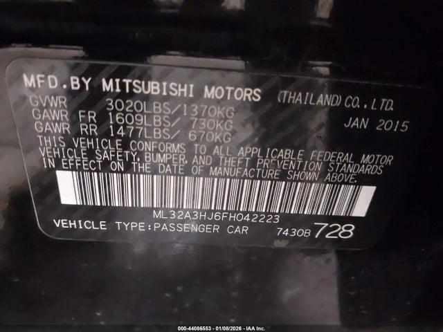 2015 MITSUBISHI MIRAGE ML32A3HJ6FH042223 Photo 8