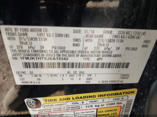 1FMJK1HT9JEA15342 Ford Expedition Max Xlt