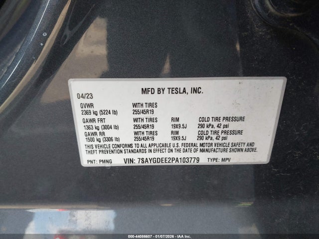 2023 TESLA MODEL Y 7SAYGDEE2PA103779 Photo 8