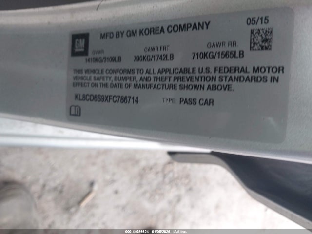 KL8CD6S9XFC786714 Chevrolet Spark 1lt Cvt