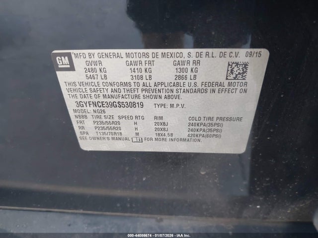 2016 CADILLAC SRX 3GYFNCE39GS530819 Photo 8