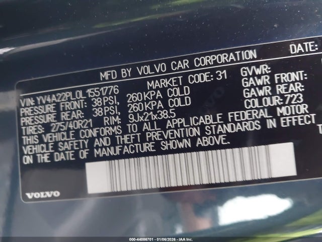 2020 VOLVO XC90 YV4A22PL0L1551776 Photo 8