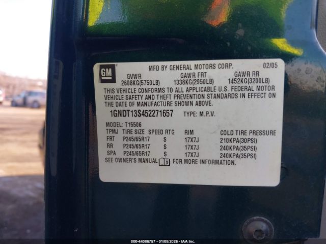 2005 CHEVROLET TRAILBLAZER 1GNDT13S452271657 Photo 8