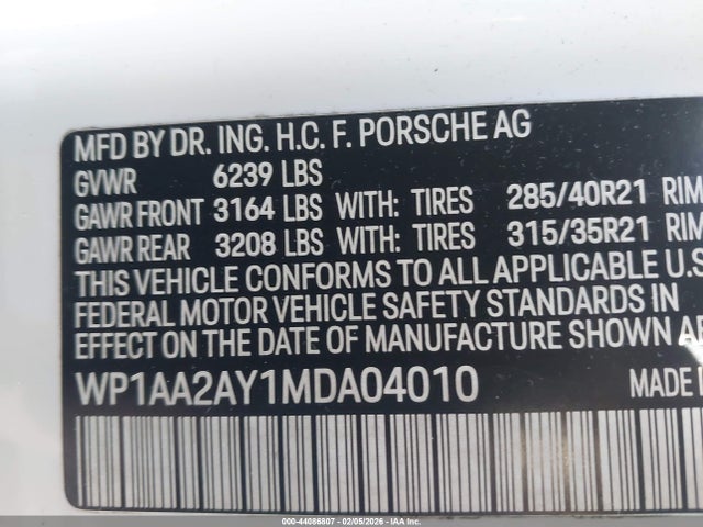 2021 PORSCHE CAYENNE WP1AA2AY1MDA04010 Photo 8