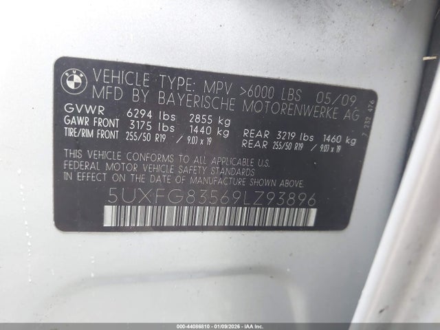 2009 BMW X6 5UXFG83569LZ93896 Photo 8
