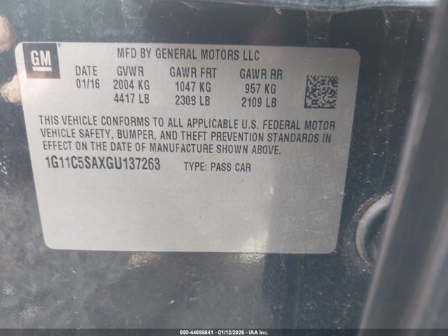 1G11C5SAXGU137263 Chevrolet Malibu Limited Lt
