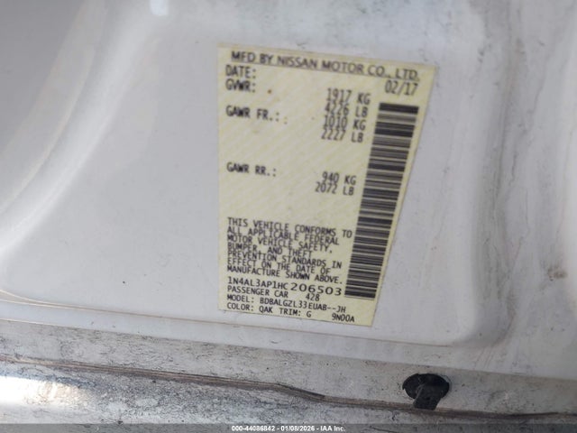 Nissan Altima 2.5 S 2017 1N4AL3AP1HC206503 Image 9