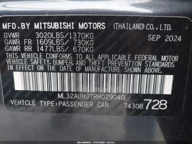 2024 MITSUBISHI MIRAGE ML32AUHJ7RH029040 Photo 8