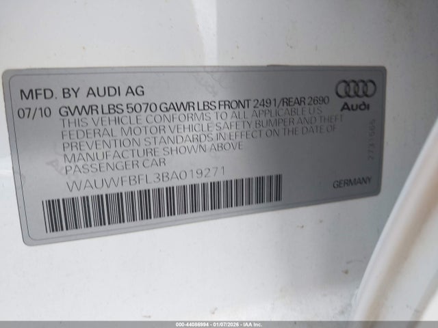 2011 AUDI A4 WAUWFBFL3BA019271 Photo 8