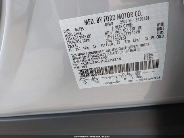 5LM5J7XC1SGL23214 Lincoln Aviator Reserve