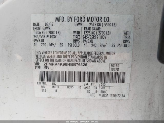 2017 FORD EDGE 2FMPK4K96HBB76326 Photo 8