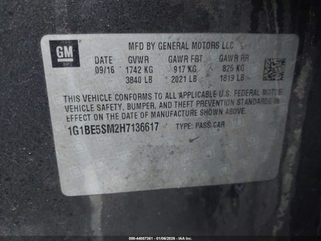 2017 CHEVROLET CRUZE 1G1BE5SM2H7136617 Photo 8