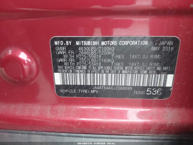 2018 MITSUBISHI ECLIPSE CROSS JA4AT5AAXJZ068099 Photo 8