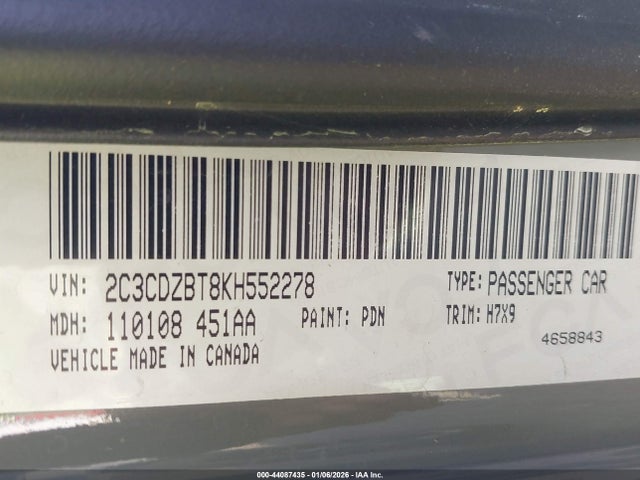 Aukcja sprzedaży 2019 Dodge Challenger R/t, vin: 2C3CDZBT8KH552278, numer aukcji: 44087435
