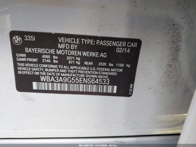 2014 BMW 335I WBA3A9G55ENS64533 Photo 8