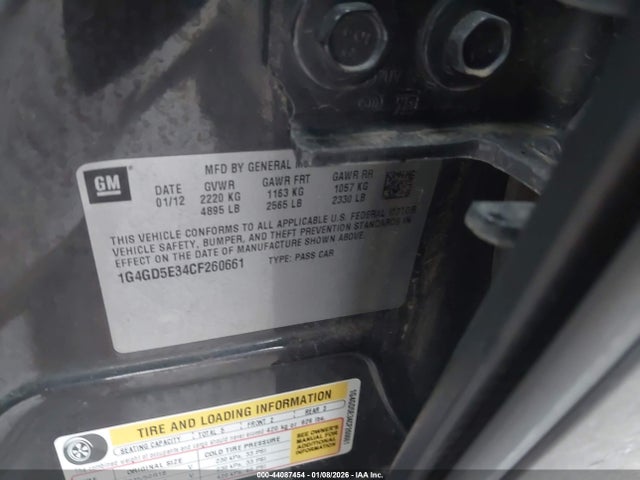 2012 BUICK LACROSSE 1G4GD5E34CF260661 Photo 8