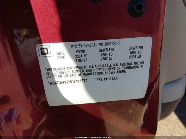 1998 CADILLAC DEVILLE 1G6KD54Y2WU703274 Photo 8