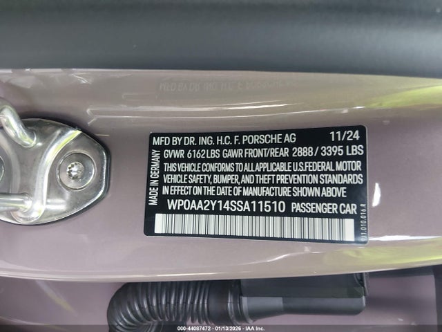 2025 PORSCHE TAYCAN WP0AA2Y14SSA11510 Photo 8