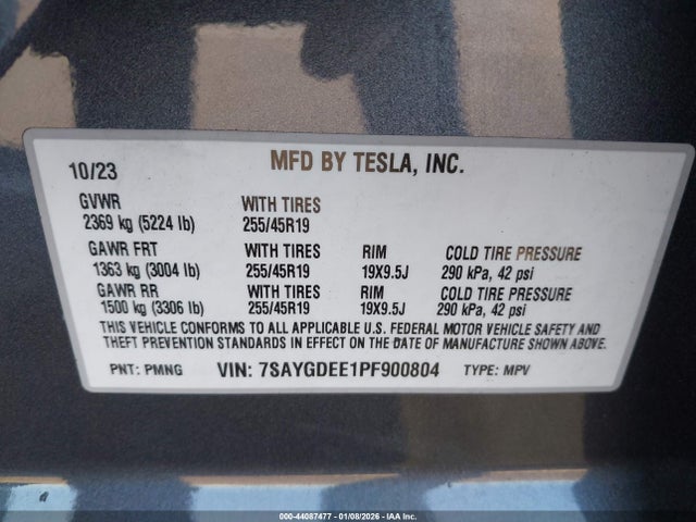 2023 TESLA MODEL Y 7SAYGDEE1PF900804 Photo 8