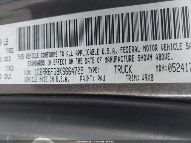 Aukcja sprzedaży 2019 Ram 1500 Classic Tradesman  4x2 6'4 Box, vin: 1C6RR6FG9KS664705, numer aukcji: 44087528