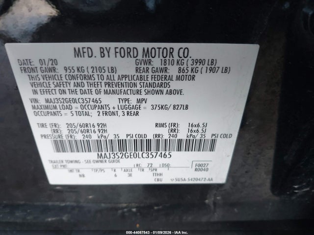 2020 FORD ECOSPORT MAJ3S2GE0LC357465 Photo 8