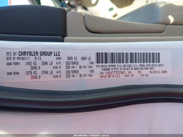 Aukcja sprzedaży 2014 Jeep Grand Cherokee Overland, vin: 1C4RJFCT7EC270071, numer aukcji: 44087585