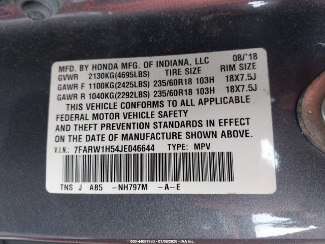 7FARW1H54JE046644 Honda CR-V EX