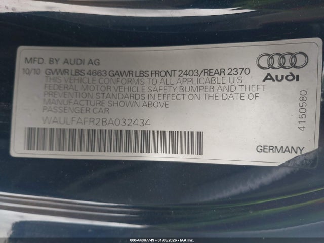 2011 AUDI A5 WAULFAFR2BA032434 Photo 8