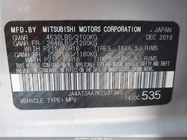 2019 MITSUBISHI ECLIPSE CROSS JA4AT3AA7KZ031940 Photo 8