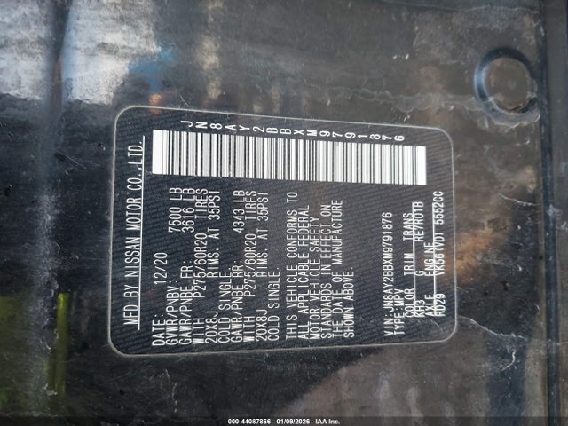 Nissan Armada Sl 4wd 2021 JN8AY2BBXM9791876 Image 9