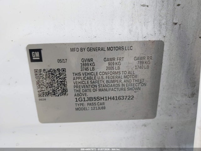 1G1JB5SH1H4163722 Chevrolet Sonic Ls Auto