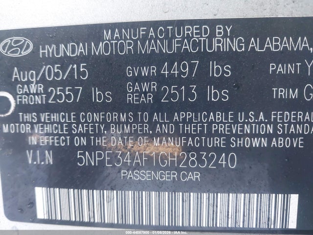 2016 HYUNDAI SONATA 5NPE34AF1GH283240 Photo 8