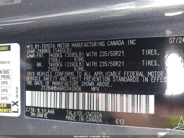 2024 LEXUS RX 350 2T2BAMBA8RC042806 Photo 8