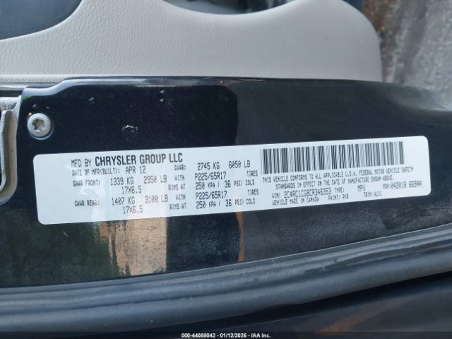 2012 CHRYSLER TOWN & COUNTRY 2C4RC1CG8CR346353 Photo 8