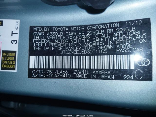 2013 TOYOTA PRIUS V JTDZN3EU6D3201105 Photo 8