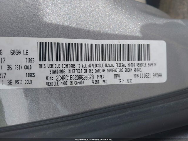 44088082 :رقم المزاد ، 2C4RC1BG2DR620679 vin ، 2013 Chrysler Town & Country Touring مزاد بيع