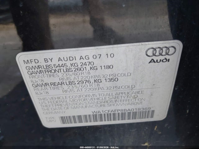 2011 AUDI Q5 WA1CFAFP8BA018369 Photo 8