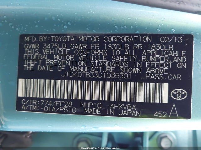 2013 TOYOTA PRIUS C JTDKDTB33D1035301 Photo 8