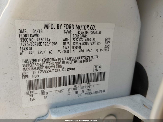Ford F-250 Lariat 2015 1FT7W2AT2FED42000 Image 9