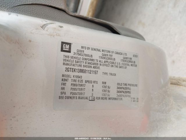 2008 GMC SIERRA 1500 2GTEK13M681121197 Photo 8