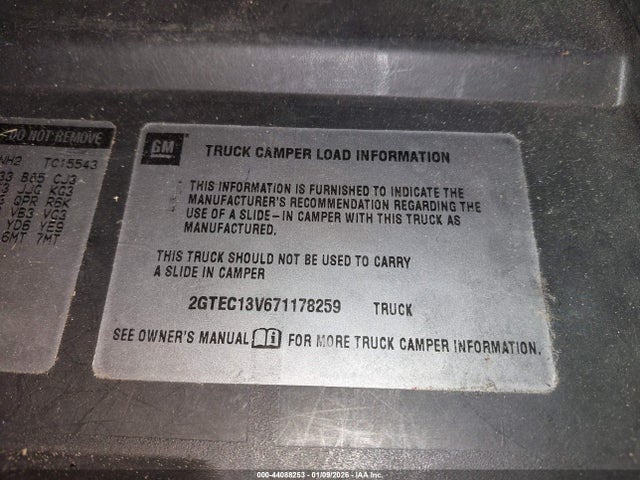 Aukcja sprzedaży 2007 Gmc Sierra 1500 Classic Sl, vin: 2GTEC13V671178259, numer aukcji: 44088253