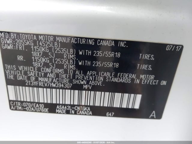 2017 TOYOTA RAV4 2T3YFREV7HW394307 Photo 8