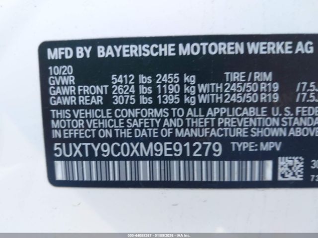2021 BMW X3 5UXTY9C0XM9E91279 Photo 8